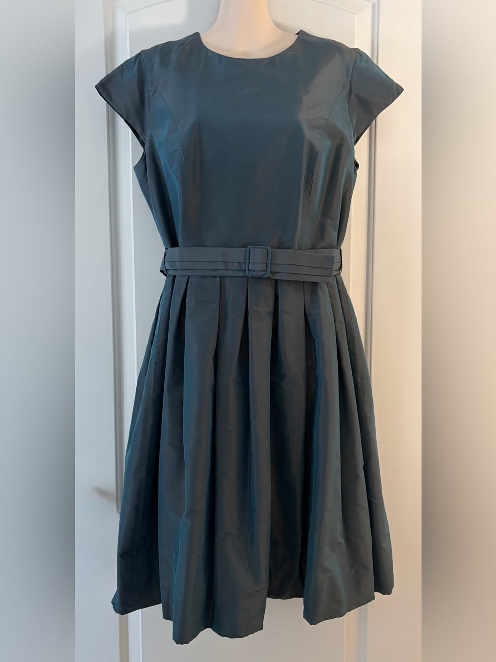 NWT Pauw Amsterdam Petrol Blue Silk Sleeveless Dress Size 5 (US12/14)